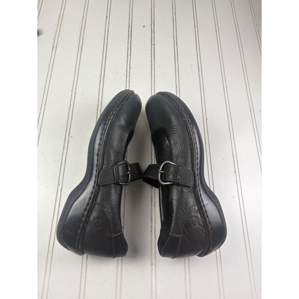 Born Vintage Y2K Black Leather Mary Jane Office Flats Women's Size 8 - Picture 5 of 10